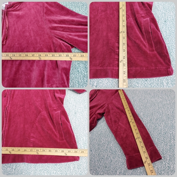 Maroon Velour Hoodie Set, New York Laundry, Plus Size 2XL - Picture 13 of 14